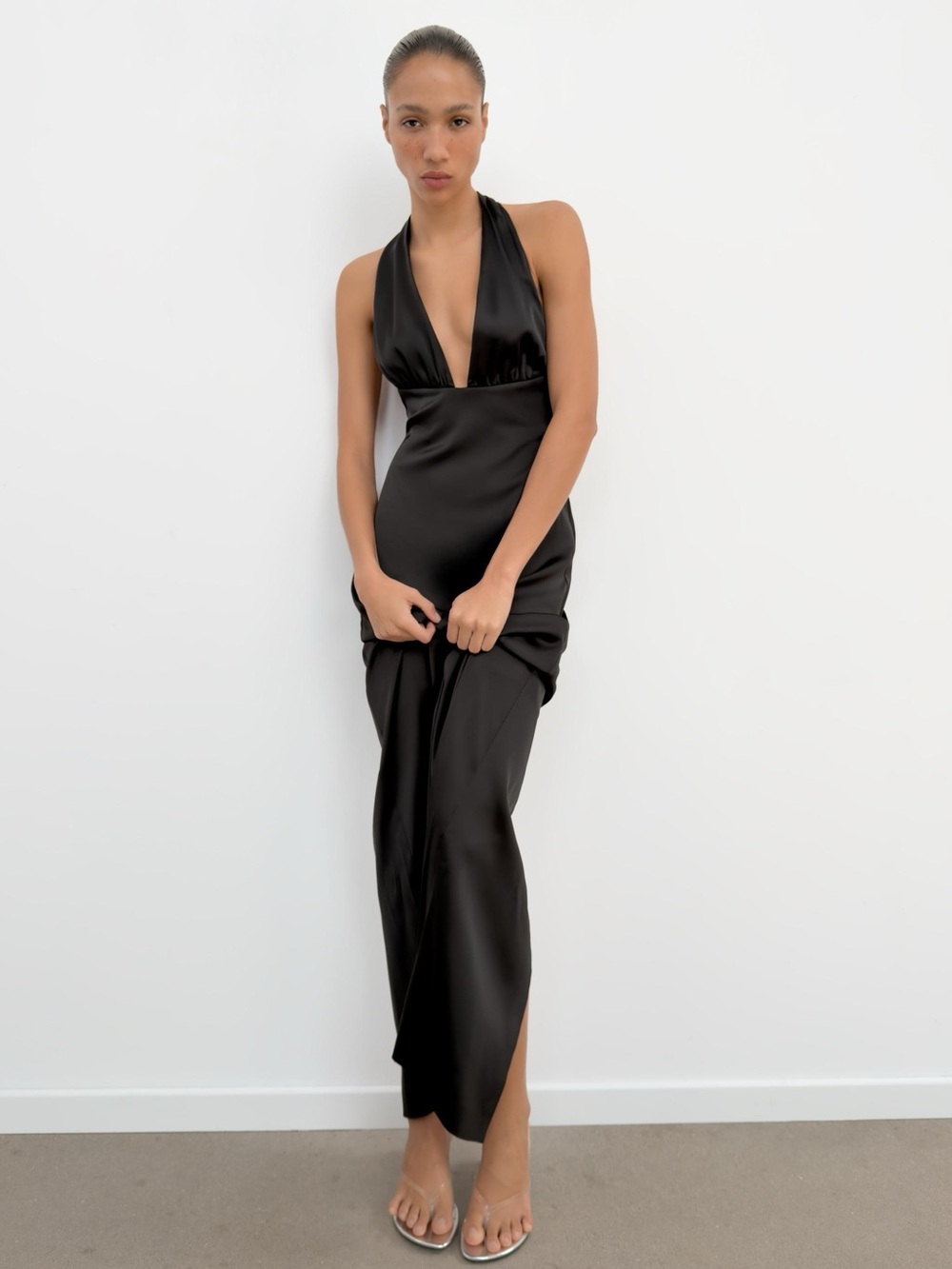 NWT Black Halter Maxi Dress